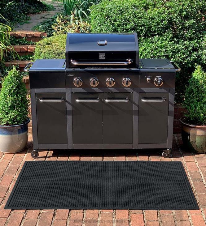 Yard & Garden Plow & Hearth Waterhog Square Pattern Grill Mat - Bordeaux NFLB1065