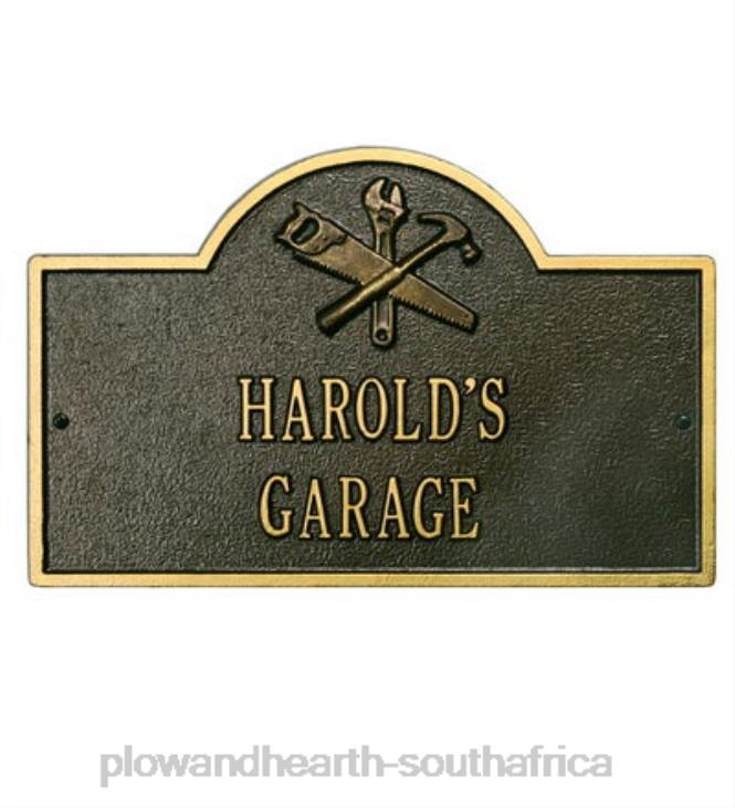 Yard & Garden Plow & Hearth Workshop Arch Personalized Plaque - Black/Gold NFLB722