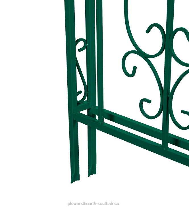Yard & Garden Plow & Hearth Colored Montebello Scrollwork Metal Garden Arbor - Coastal Blue NFLB660
