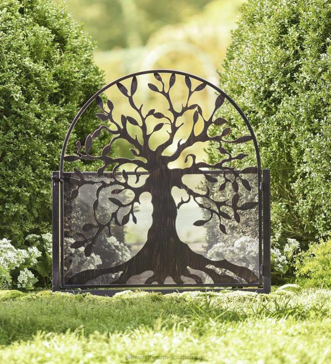 Yard & Garden Plow & Hearth Metal Arched Stand-Alone Garden Gate with Tree of Life Design NFLB661