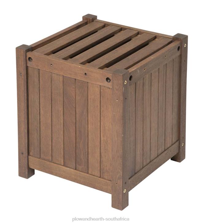 Yard & Garden Plow & Hearth Outdoor Eucalyptus Configurable Privacy Screen Trellises, Planter/Seat and Bench NFLB655