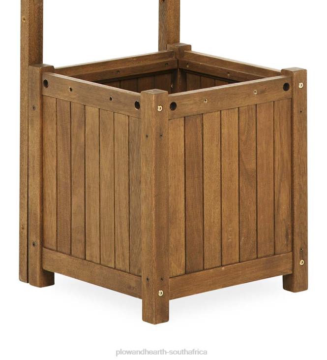 Yard & Garden Plow & Hearth Outdoor Eucalyptus Configurable Privacy Screen Trellises, Planter/Seat and Bench NFLB655