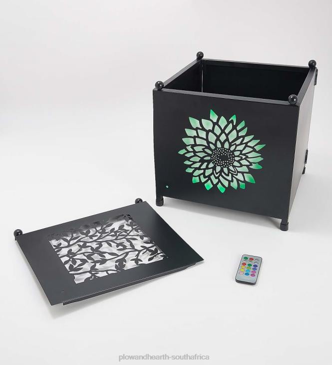 Yard & Garden Plow & Hearth Light-Up Metal Planter with Interchangeable Designs NFLB998