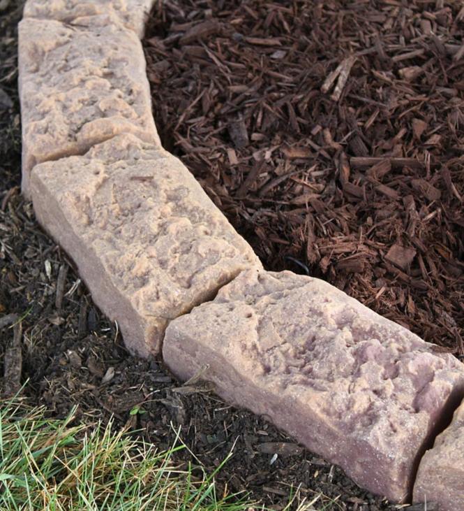Yard & Garden Plow & Hearth Mock Rock Block Edging Kit - Sienna NFLB732