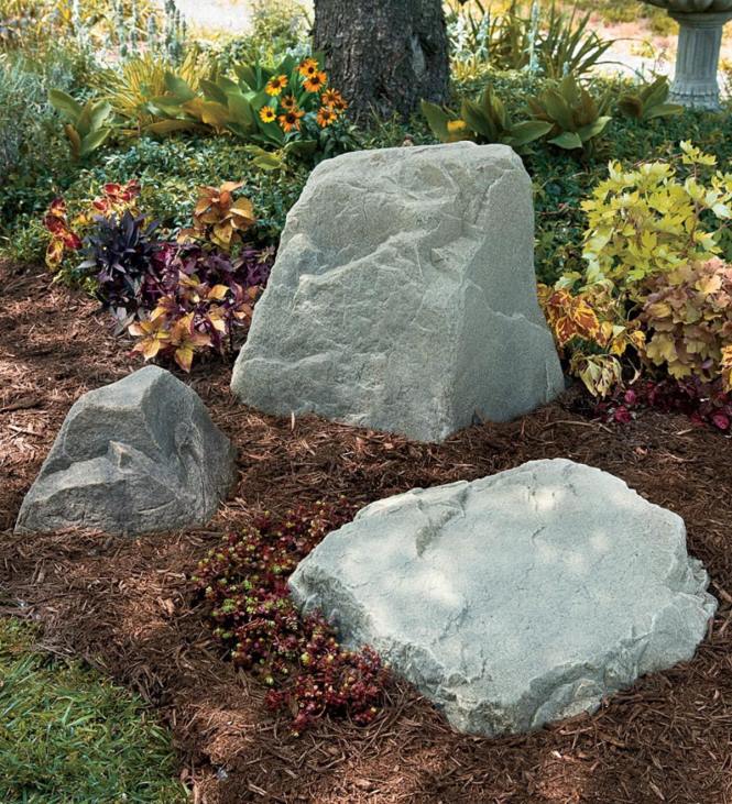 Yard & Garden Plow & Hearth Small Mock Rock - Brown NFLB729