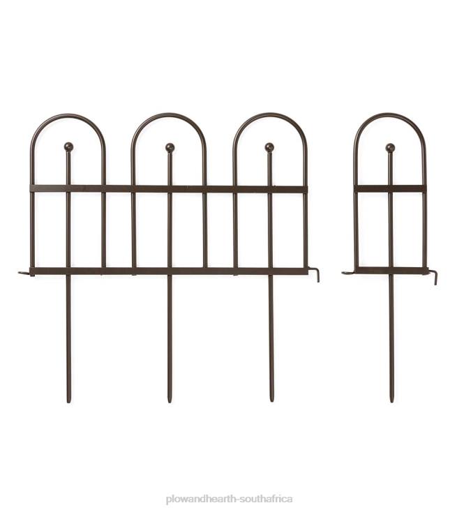 Yard & Garden Plow & Hearth Iron Fence Wrought Iron Edging with Ground Stakes and Gunmetal Finish NFLB666