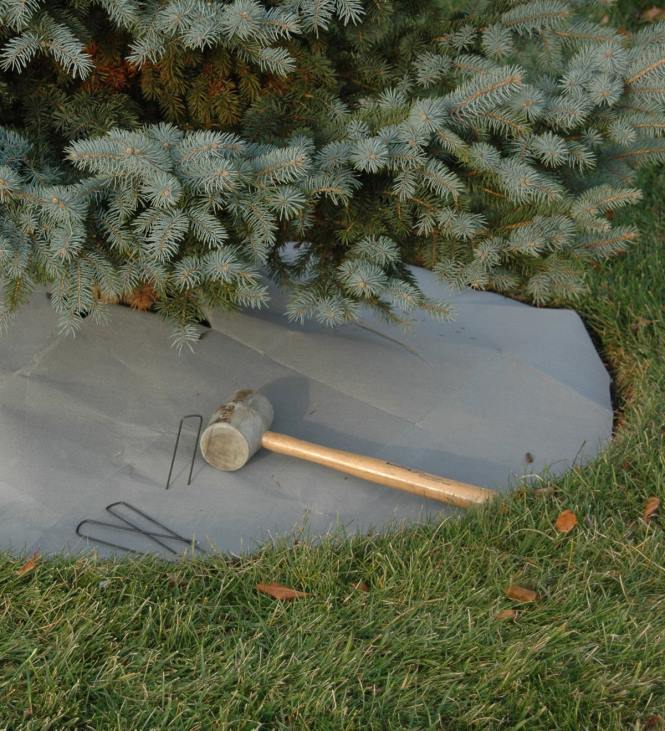 Yard & Garden Plow & Hearth Mock Rock Block Edging Kit and Fabric Tree Ring Weed Barrier NFLB673