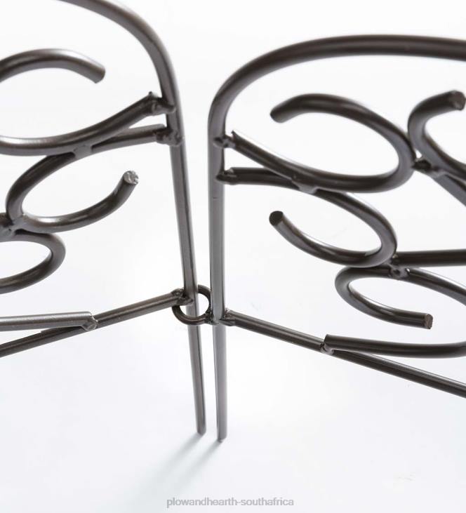 Yard & Garden Plow & Hearth Scrollwork Wrought Iron Edging with Ground Stakes and Gunmetal Finish NFLB670