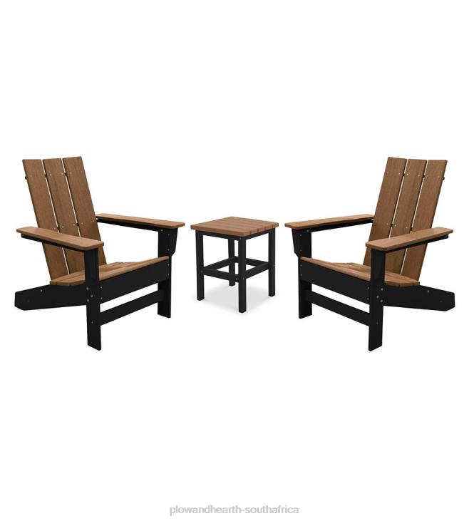 Yard & Garden Plow & Hearth May River Outdoor Seating 3-Piece Set - Coastal Gray/White NFLB683