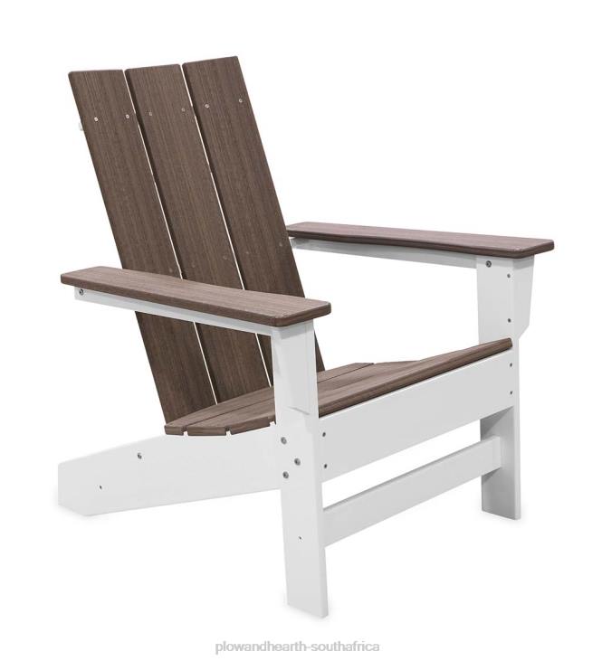 Yard & Garden Plow & Hearth May River Outdoor Seating Adirondack Chair - Coastal Gray/White NFLB681