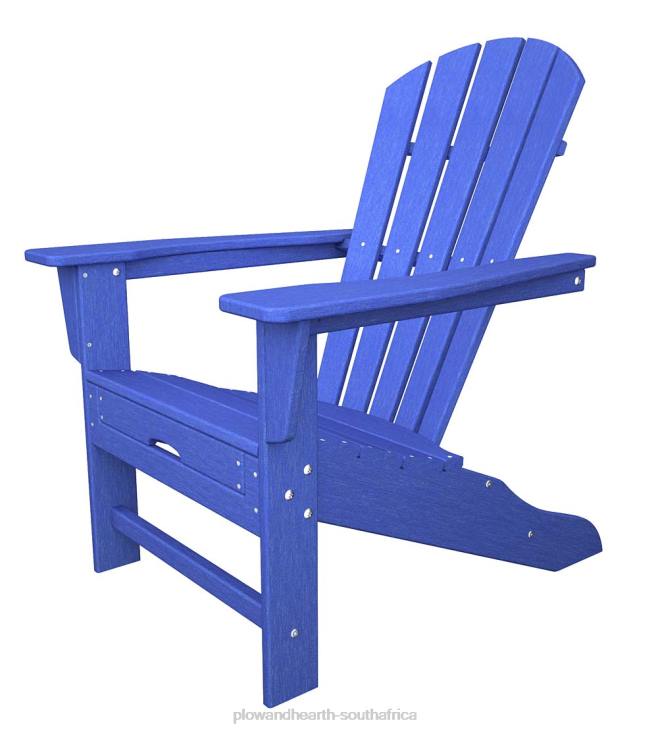 Yard & Garden Plow & Hearth POLYWOOD Adirondack Chair with Hideaway Ottoman - Blue NFLB682