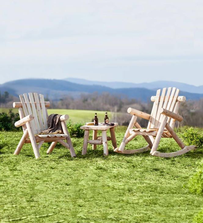 Yard & Garden Plow & Hearth USA-Made Northern White Cedar Log Outdoor Furniture NFLB684