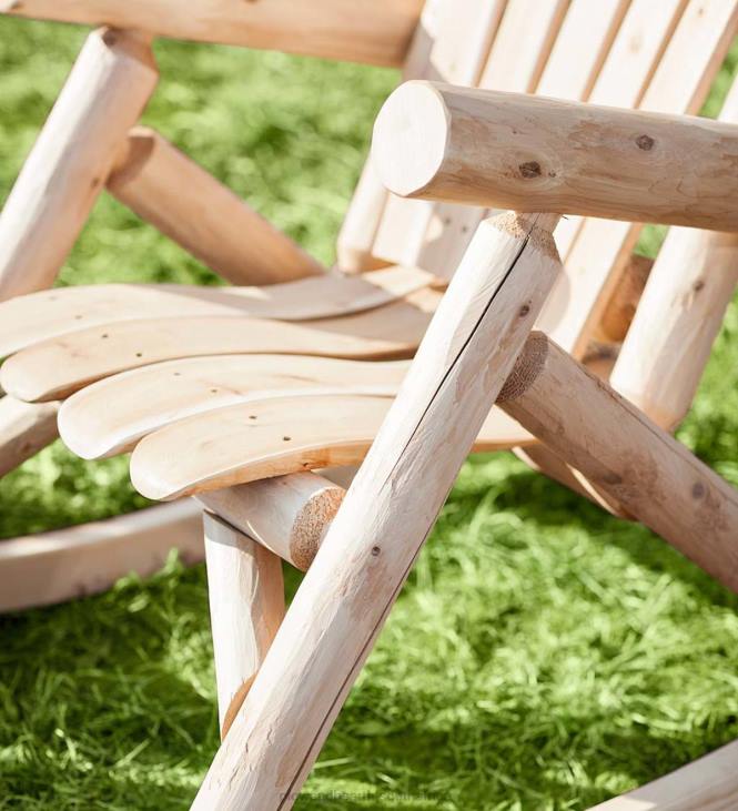 Yard & Garden Plow & Hearth USA-Made Northern White Cedar Log Outdoor Furniture NFLB684