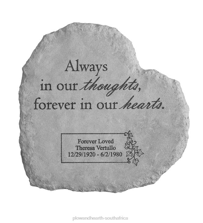 Yard & Garden Plow & Hearth Personalized Always Memorial Heart Garden Stone NFLB697