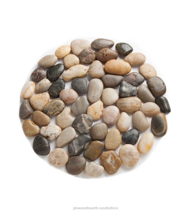 Yard & Garden Plow & Hearth Natural River Rock Stepping Stones with Flexible PVC Backing, Set of 3 NFLB688